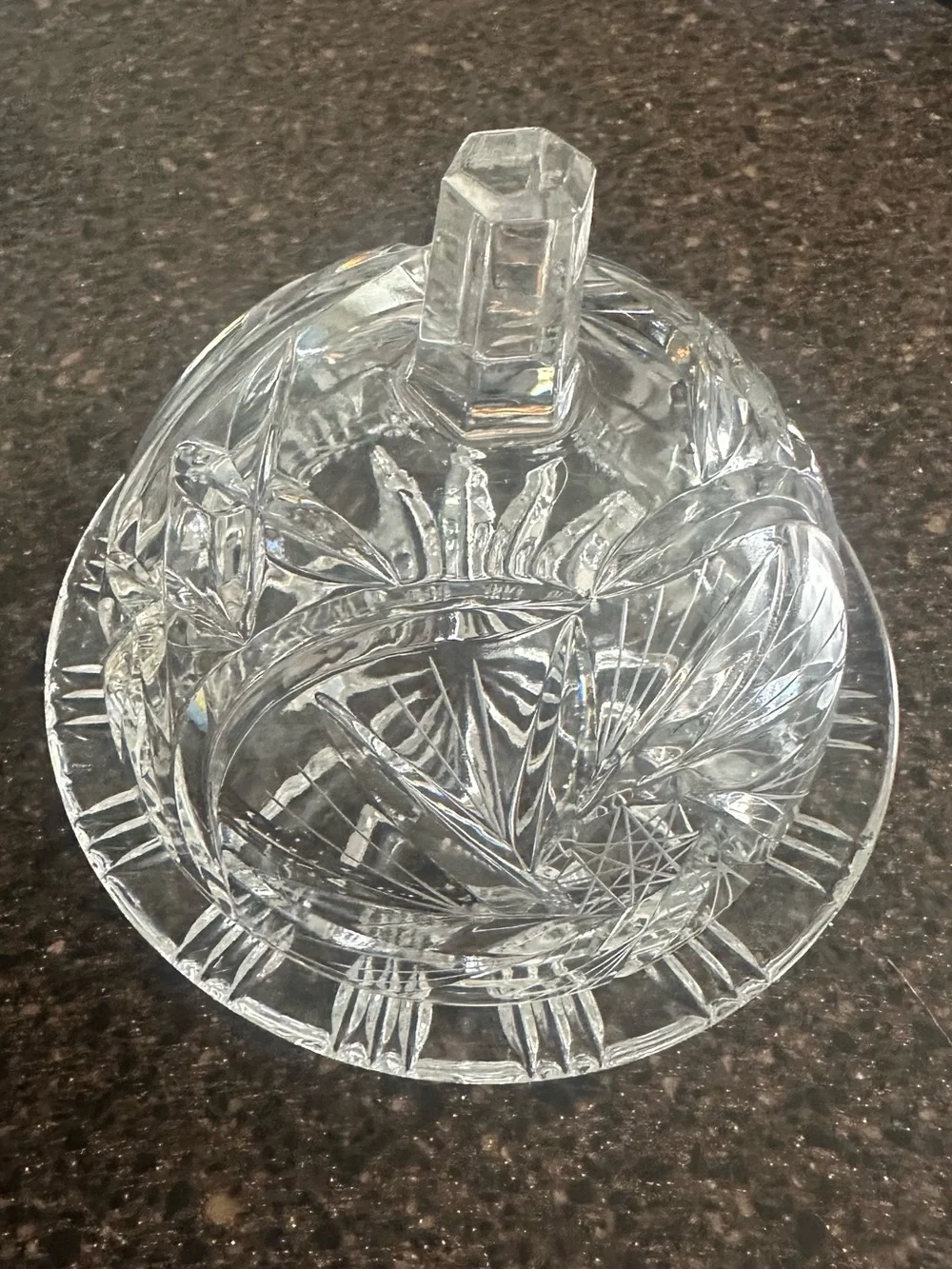Clear Cut Glass Covered Butter Dish - Elegant Tabletop Serving